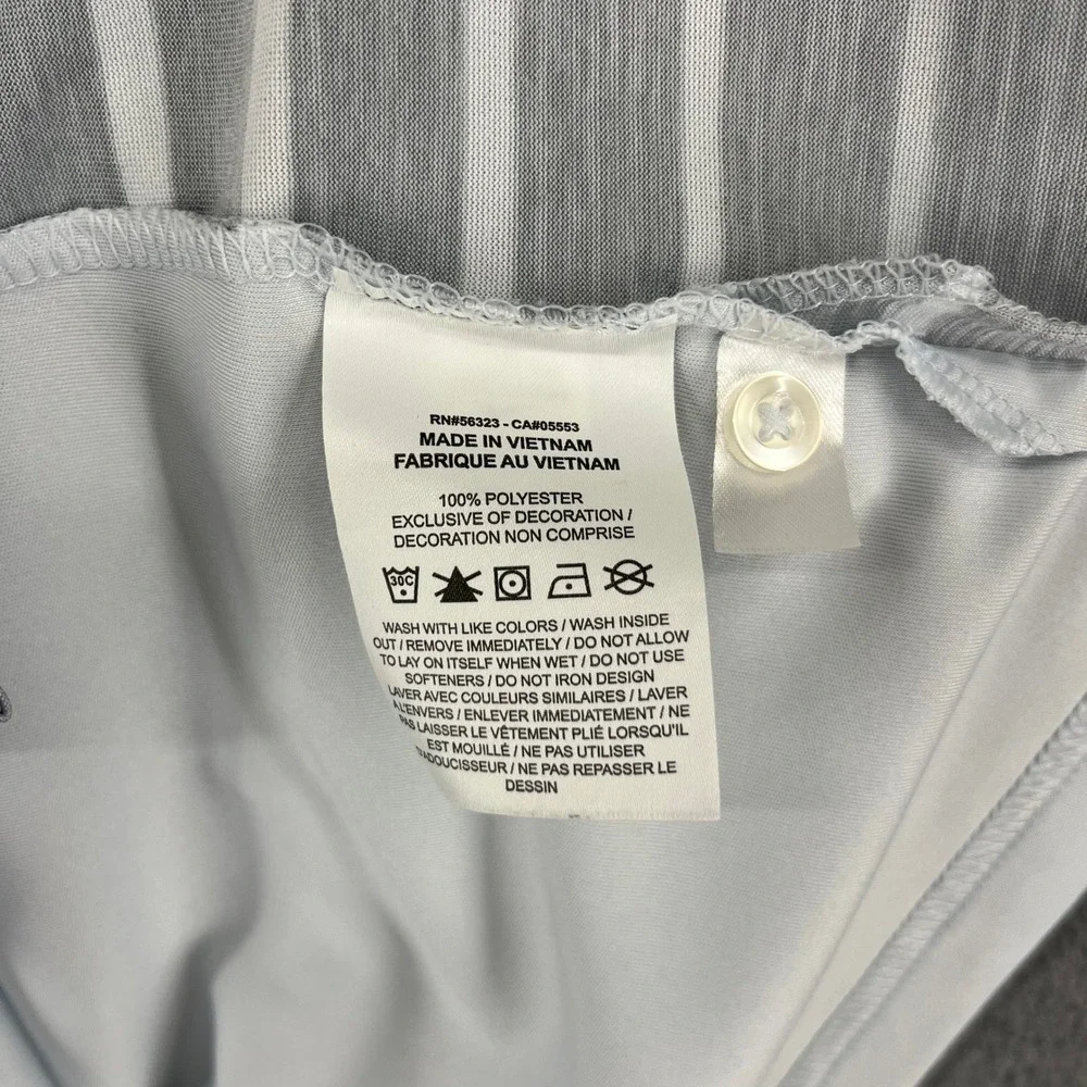 Nike Duke Blue Devils Polo Mens Large Blue Gray Striped Dri-FIT Golf Shirt